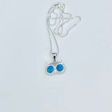 Sterling Silver Blue Lab Opal Owl Necklace, Silver Chain, Animal Necklaces, Spirit Birds