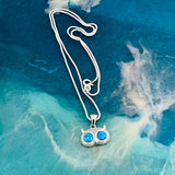 Sterling Silver Blue Lab Opal Owl Necklace, Silver Chain, Animal Necklaces, Spirit Birds