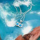 Sterling Silver Blue Lab Opal Owl Necklace, Silver Chain, Animal Necklaces, Spirit Birds