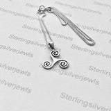 Sterling Silver Celtic Triskele Necklace, Silver Chain, Triskelion Necklaces, Celtics