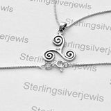 Sterling Silver Celtic Triskele Necklace, Silver Chain, Triskelion Necklaces, Celtics