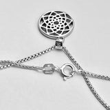 Sterling Silver Small Mandala Necklace, Silver Necklaces, Lotus Flower, Geometric