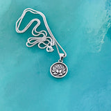 Sterling Silver Small Blooming Lotus Necklace, Spirit Flowers, Silver Chain, Yoga Necklaces