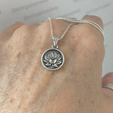 Sterling Silver Small Blooming Lotus Necklace, Spirit Flowers, Silver Chain, Yoga Necklaces