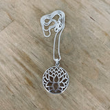 Sterling Silver Large Silhouette Lotus Necklace, Silver Necklace, Flower Necklace, Boho Necklace