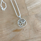 Sterling Silver Eye of Horus Necklace, Silver Chain, Religious Necklaces, Eye of Ra Chains