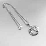 Sterling Silver Flower and Hummingbird Necklace, Silver Chain, Spirit Birds, Animal Necklaces