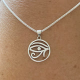 Sterling Silver Eye of Horus Necklace, Silver Chain, Religious Necklaces, Eye of Ra Chains