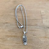 Sterling Silver Small Owl Necklace, Silver Chain, Bird Necklaces, Religious Chains
