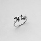 Sterling Silver Flying Sparrows Ring, Bird Ring, Spirit Bird Ring, Silver Ring, Religious Ring