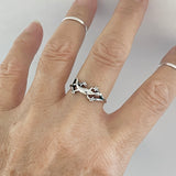Sterling Silver Lizard Ring, Silver Rings, Reptile Ring, Animal, Snakes, Gecko