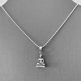 Sterling Silver Small Buddha Necklace, Silver Chain, Religious Necklaces, Yoga Chains