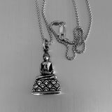 Sterling Silver Buddha Necklace, Silver Chain, Yoga Necklaces, Religious Chains