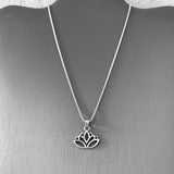 Sterling Silver Cut Out Lotus Necklace, Silver Necklace, Flower Necklace, Spirit Necklace