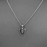 Sterling Silver Filigree Ganesha Elephant Necklace, Silver Necklace, Boho Necklace, Animal Necklace
