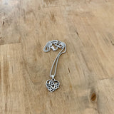 Sterling Silver Love Heart Necklace with Swirls, Silver Chain, Eternity Necklaces