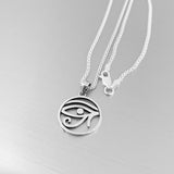 Sterling Silver Eye of Horus Necklace, Silver Chain, Religious Necklaces, Eye of Ra Chains