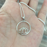 Sterling Silver Lotus Necklace, Silver Chain, Flower Necklaces, Spirit Flowers, Yoga Chains
