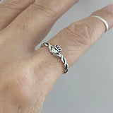 Sterling Silver Small Claddagh Ring with Rope Band, Dainty Ring, Friendship Ring, Silver Ring