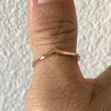 Rose Gold Plated Sterling Silver Chevron Ring, Silver Ring, Rings