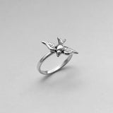 Sterling Silver Sparrow Ring, Bird Ring, Spirit Bird Ring, Silver Ring, Religious Ring