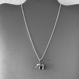 Sterling Silver Filigree Elephant Necklace, Silver Necklace, Animal Necklace, Lucky Elephant Necklace