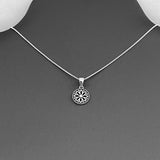 Sterling Silver Small Flower Necklace, Silver Necklaces, Daisy Flowers, Mandala Chain