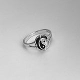 Sterling Silver Yin and Yang Ring, Yoga Ring, Boho Ring, Silver Ring
