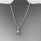 Sterling Silver Small Owl Necklace, Silver Chain, Bird Necklaces, Religious Chains