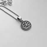 Sterling Silver Small Flower Necklace, Silver Necklaces, Daisy Flowers, Mandala Chain
