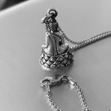 Sterling Silver Buddha Necklace, Silver Chain, Yoga Necklaces, Religious Chains
