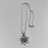 Sterling Silver Blooming Lotus Necklace, Silver Chain, Flower Necklaces, Yoga Chains