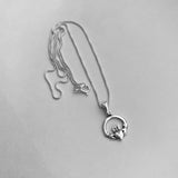 Sterling Silver Small Claddagh Necklace, Silver Chain, Heart Necklaces, Crown, Hands
