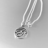 Sterling Silver Eye of Horus Necklace, Silver Chain, Religious Necklaces, Eye of Ra Chains