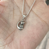 Sterling Silver Owl on the Moon Necklace, Silver Necklace, Owl Necklace, Religious Necklace