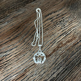 Sterling Silver Large Irish Claddagh Necklace with Triquetra, Silver Chain, Friendship, Celtic Chains