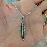 Sterling Silver Feather Necklace, Silver Chain, Angels Wing Necklaces, Bird Chains