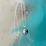 Sterling Silver Small Yin and Yang Necklace, Silver Necklace, Yoga Necklaces