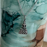 Sterling Silver Buddha Necklace, Silver Chain, Yoga Necklaces, Religious Chains