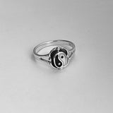 Sterling Silver Yin and Yang Ring, Yoga Ring, Boho Ring, Silver Ring