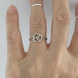 Sterling Silver Triskelion Celtic Ring, Silver Rings, Triskele Jewelry, Spiral Ring