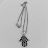 Sterling Silver Hand of God Necklace, Silver Chain, Hamsa Necklaces, Hand of Fatima