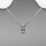 Sterling Silver Owl on the Moon Necklace, Silver Necklace, Owl Necklace, Religious Necklace