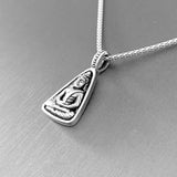 Sterling Silver Buddha Necklace, Silver Necklace, Boho Necklace, Yoga Necklace, Religious Ring