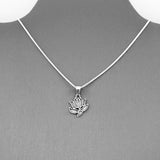 Sterling Silver Little Dainty Lotus Necklace, Silver Chain, Flower Necklaces, Yoga Chains