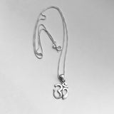 Sterling Silver Small OM Necklace, Silver Necklace, Boho Necklace, Yoga Necklace