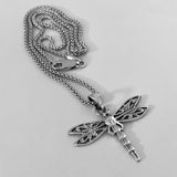 Sterling Silver Dragonfly Necklace, Silver Chain, Bug Necklaces, Spirit Bugs, Insect Chains