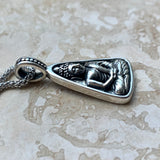 Sterling Silver Buddha Necklace, Silver Necklace, Boho Necklace, Yoga Necklace, Religious Ring