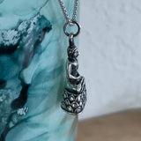 Sterling Silver Buddha Necklace, Silver Chain, Yoga Necklaces, Religious Chains