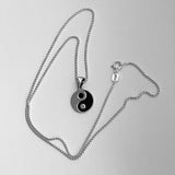 Sterling Silver Small Yin and Yang Necklace, Silver Necklace, Yoga Necklaces